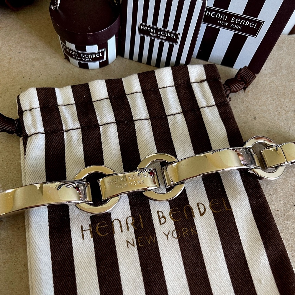 Henri Bendel 712 Wide Link silver Bracelet